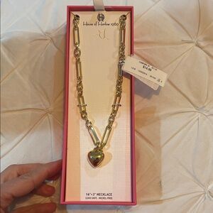 House of Harlow 1960 Gold Chain Necklace with Heart Pendant